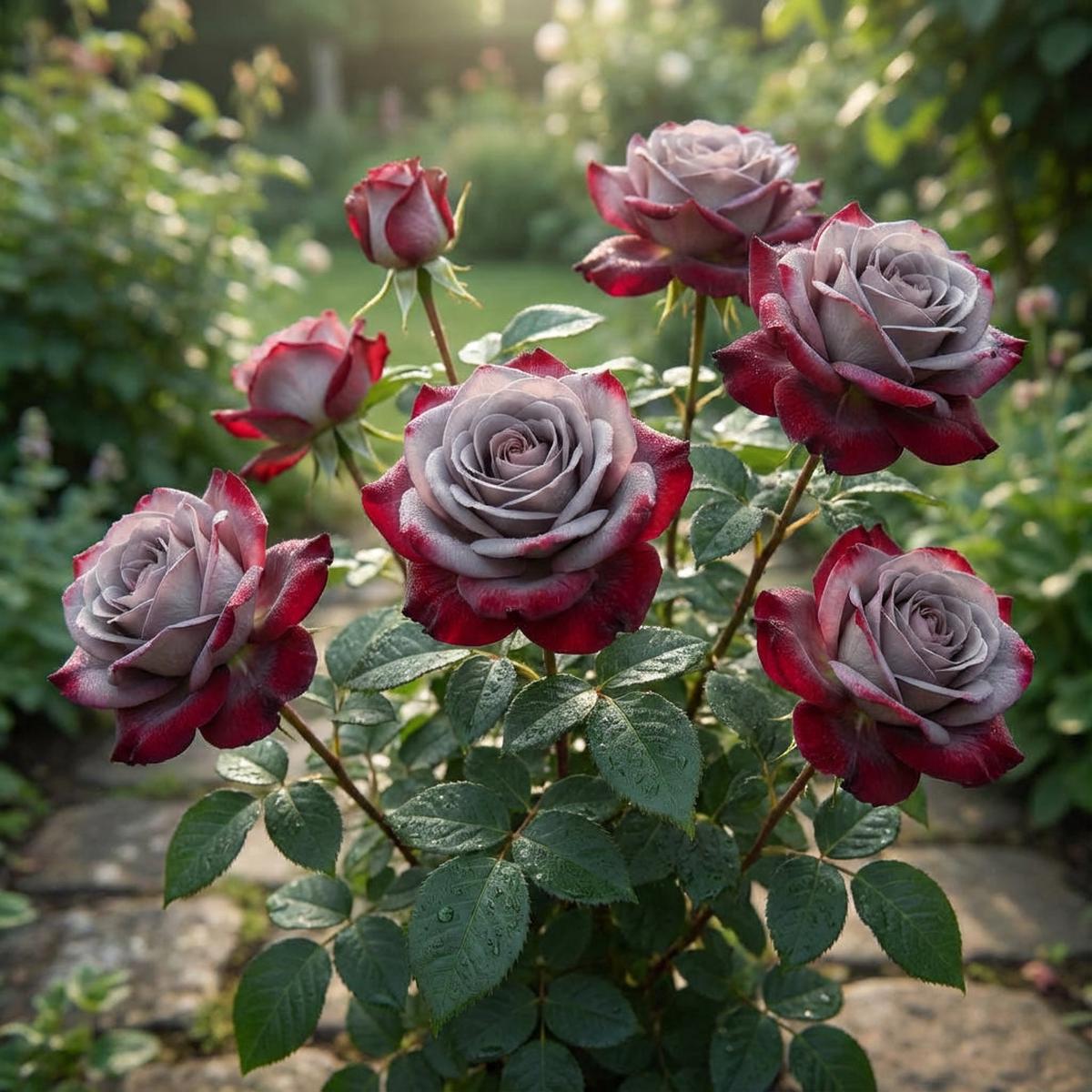 Gray and Red Rare Rose Seeds for Planting
