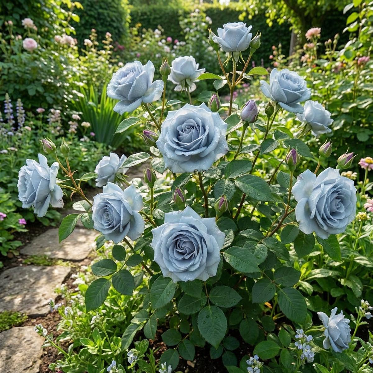 Rose Flower Seeds in Sky Blue Grey for Your Garden