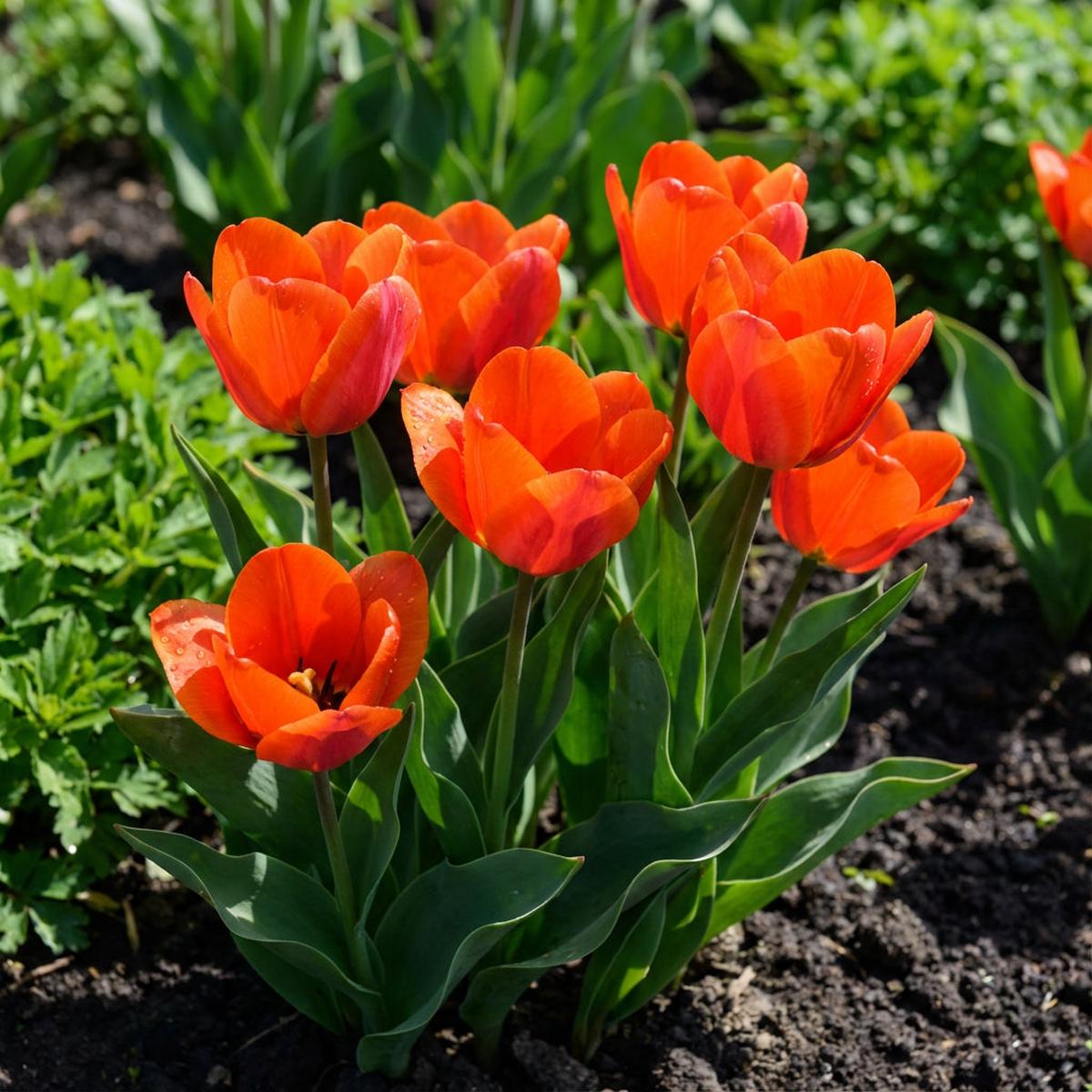 Tulip Flower Seeds Planting Red Orange