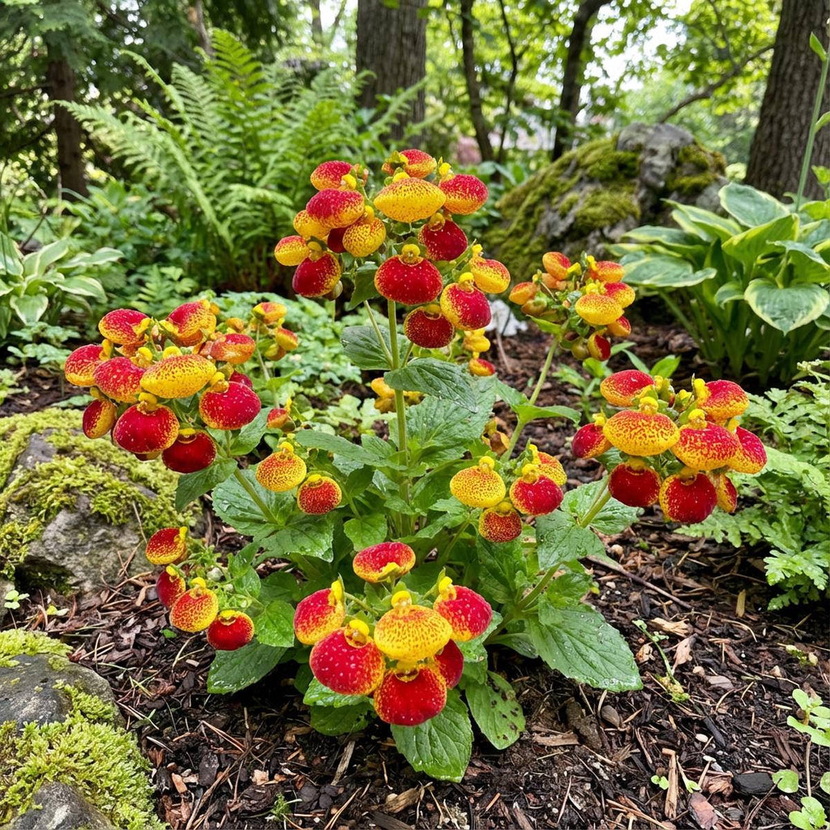 Red Yellow Calceolaria Flower Seeds Planting
