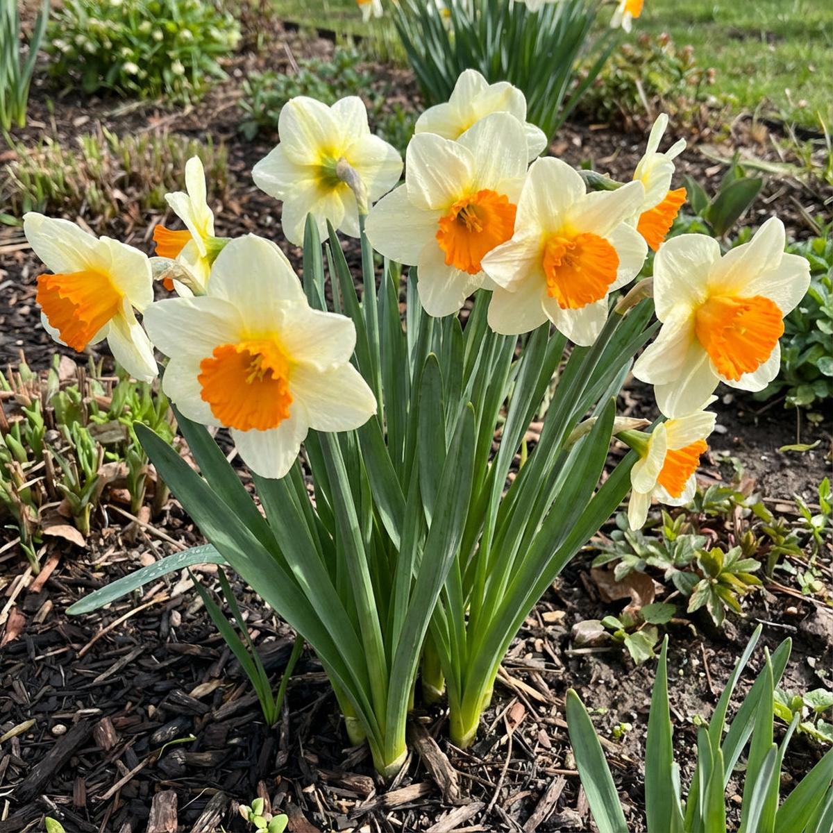 Thick Orange and White Daffodil Flower Seeds for Planting