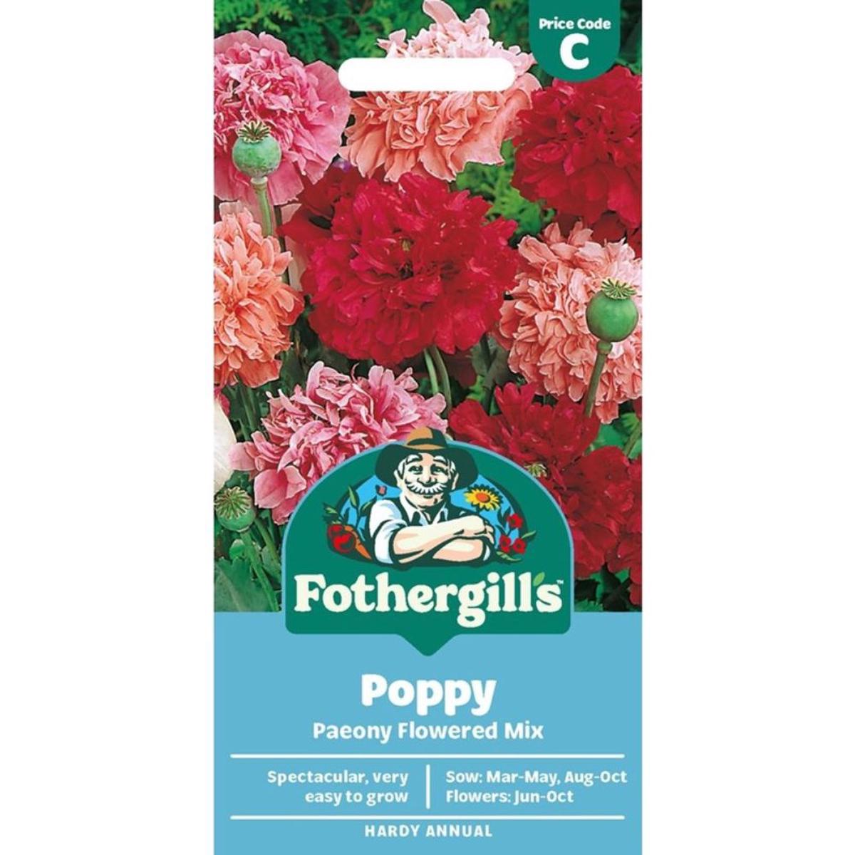 Mr Fothergill's Poppy Paeony Flowered Mix Seeds