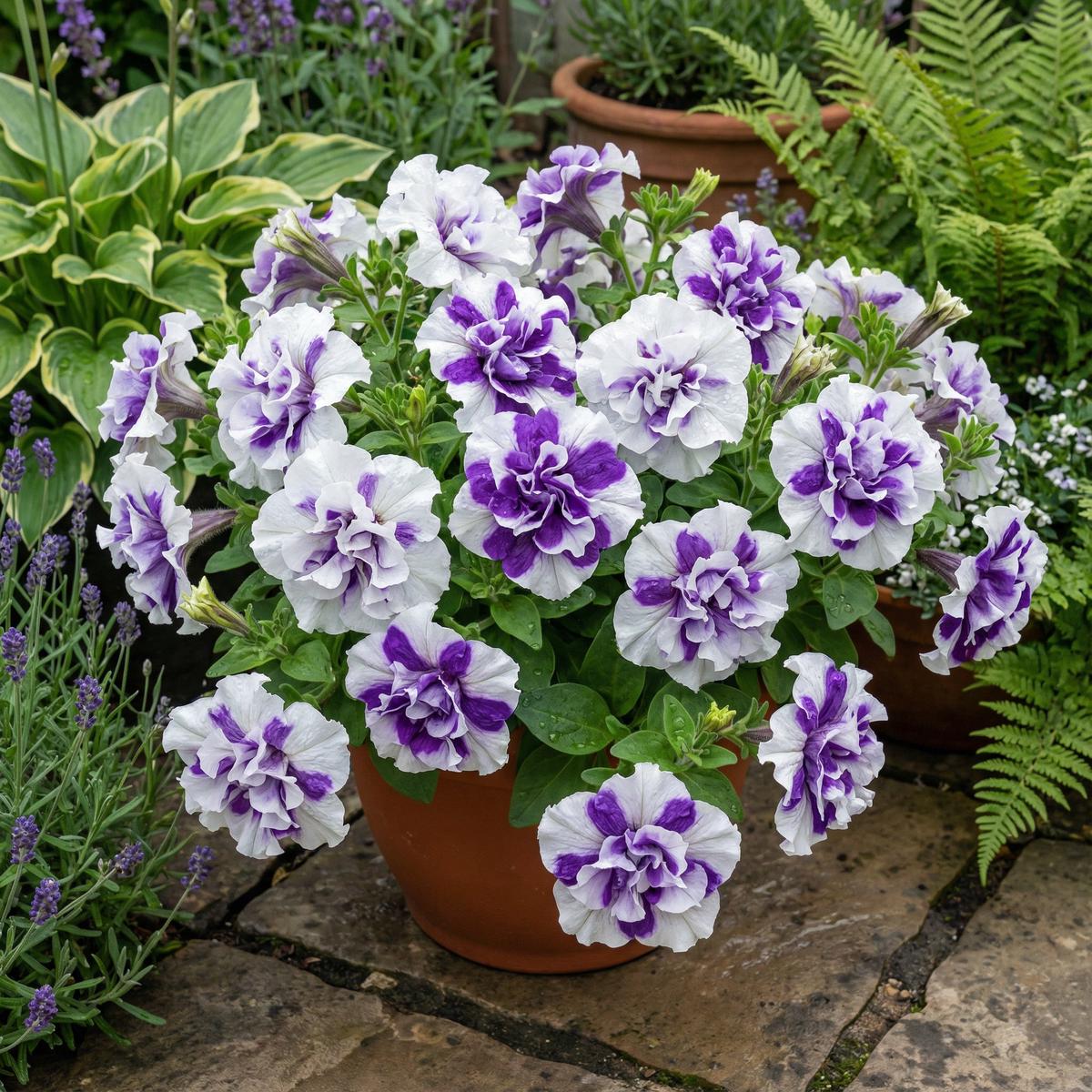 White Violet Double Petunia Flower Planting for a Flourishing Garden Seed for Gorgeous Spring Blooms