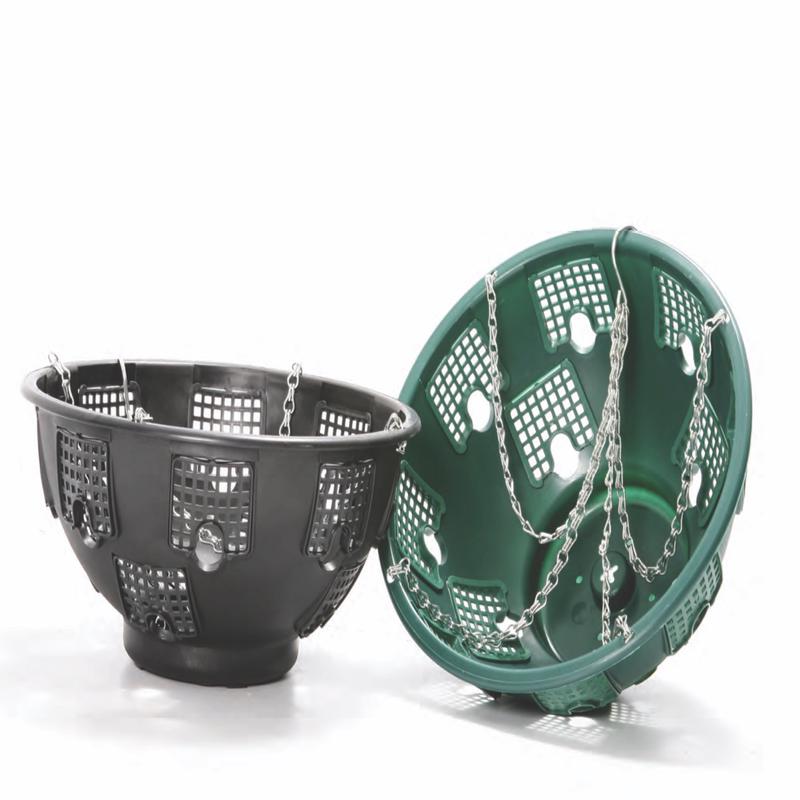 (x2) Hanging Baskets - Black 38cm Round