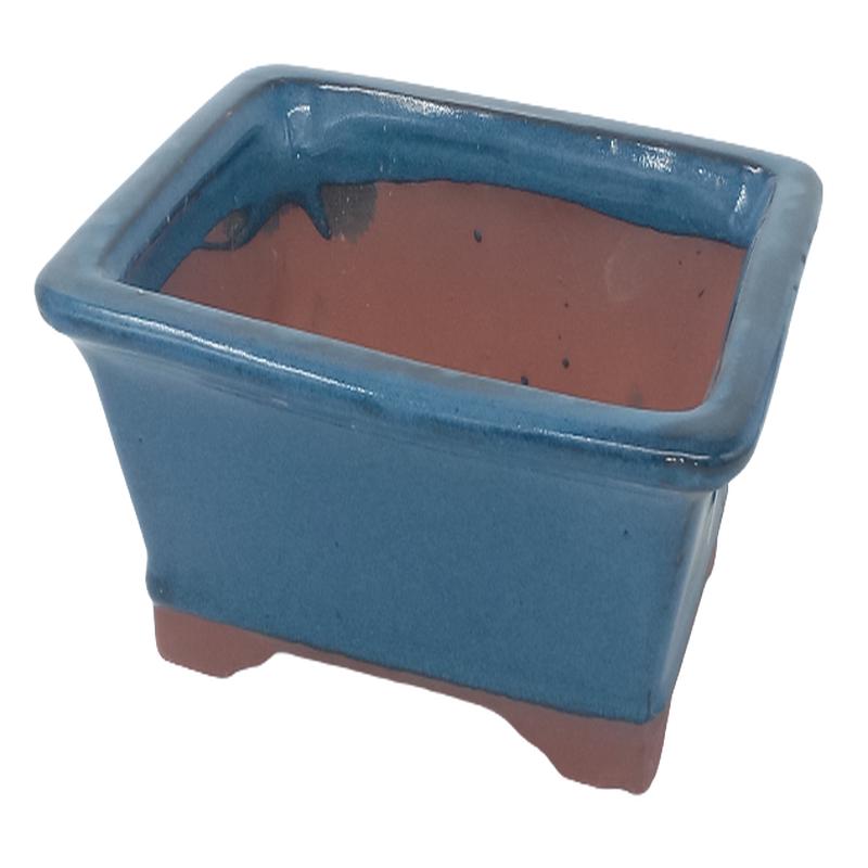 20 x 16 x 8 cm - Glazed Bonsai Pot - Midnight Blue