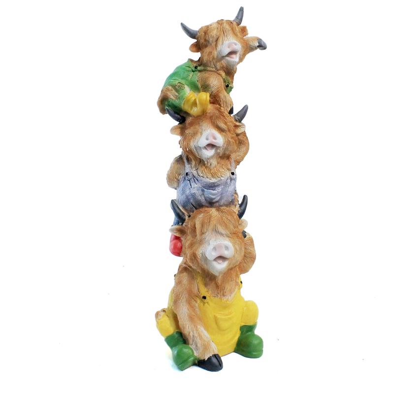 Three Tier Cow Statue with Lantern