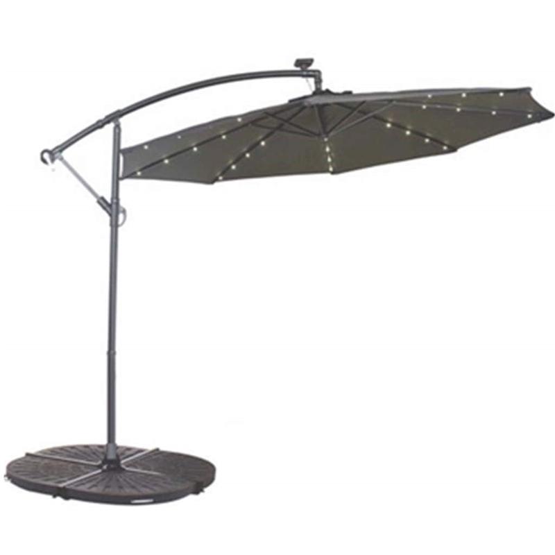Umbrella, 10ft, LED, Offset, Slate