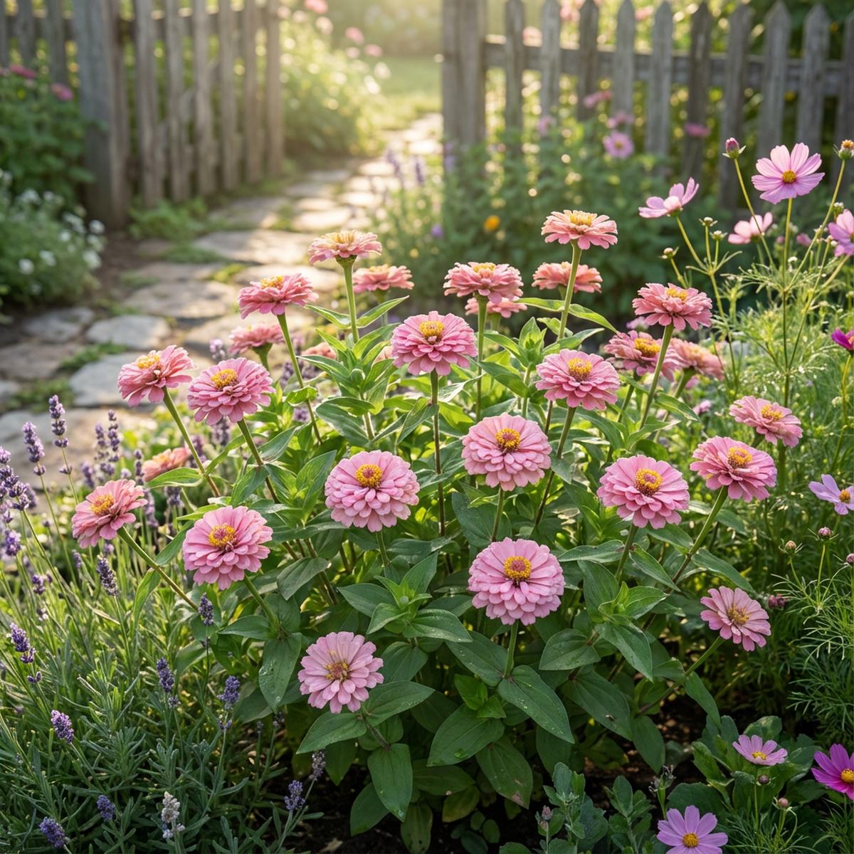 Zinnia Light Pink Flowering Seeds for  Exotic Planting